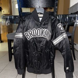 BROOKLYN NETS INAUGURAL SZN STARTER SATIN JACKET